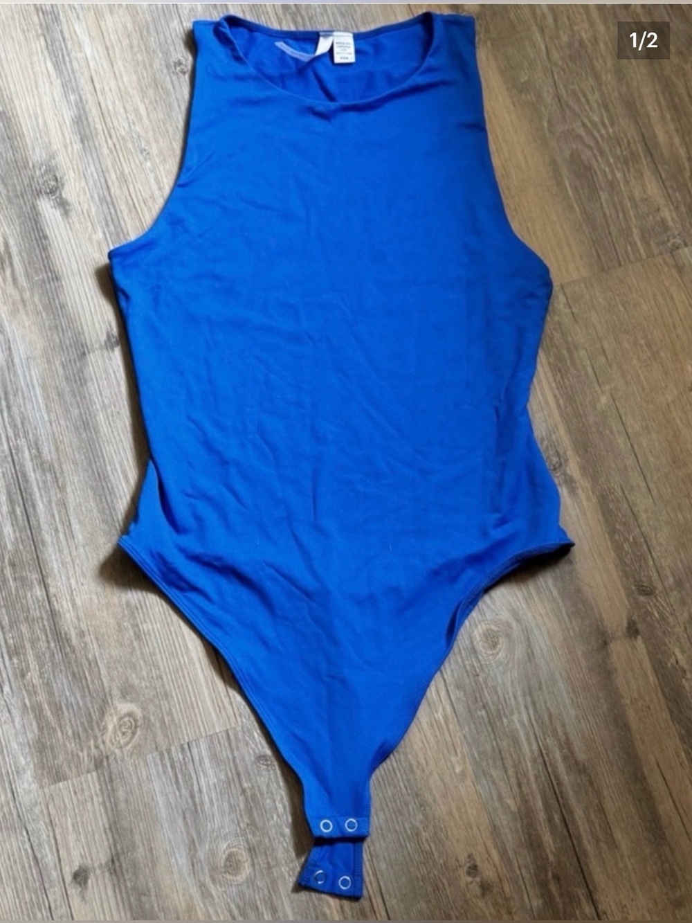 Retrod blue high neck bodysuit size medium